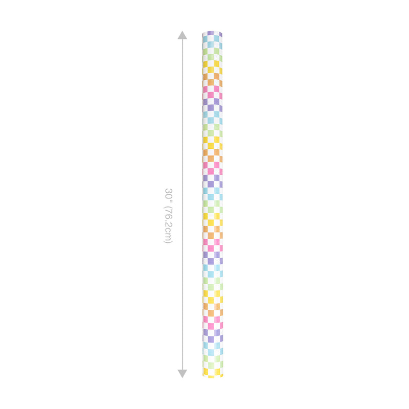 30" x 10' Wrapping Paper | Colorful Checks