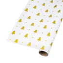 24" x 417' Holiday Reversible Metallic Wrapping Paper Half Ream | Gold Trees and Gold Polka Dots (Copy)