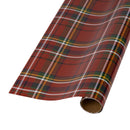 30" x 10' Holiday Reversible Wrapping Paper | Traditional Tartan Plaid and Decorated Trees