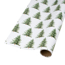 30" x 10' Holiday Reversible Wrapping Paper | All-over Trees and Green/White Plaid