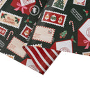 30" x 10' Holiday Reversible Wrapping Paper | Holiday Stamps and Red/White Stripes