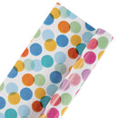 30" x 10' Reversible Everyday Wrapping Paper | Party Dots Red Multicolor w/ Blue Multicolor Party Dots