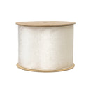 4" Reversible Velvet/Lurex Wired Ribbon | Ivory/Gold | 10 Yard Roll