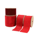 2 1/2" Reversible Flat Velvet/Lurex Wired Ribbon | Cranberry/Green | 10 Yard Roll