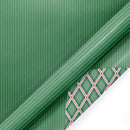 30" x 10' Reversible Holiday Wrapping Paper | Green Tone on Tone Stripe/Green and Red Harlequin