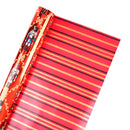 30" x 10' Reversible Holiday Wrapping Paper | Ruby Nutcracker/Black and Gold Stripe