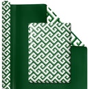 30" x 10' Reversible Holiday Wrapping Paper | Green and White Greek Key/Green Solid