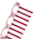 30" x 10' Reversible Holiday Wrapping Paper | Red and White Harlequin Greek Key/Red White Stripe
