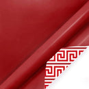 30" x 10' Reversible Holiday Wrapping Paper | Solid Red/Red and White Greek Key