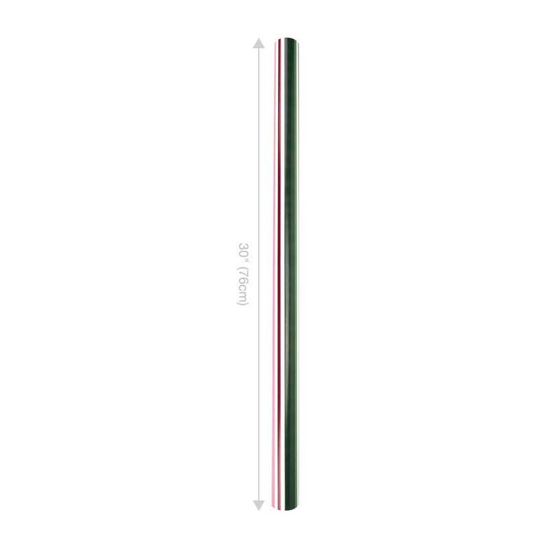 30" x 10' Reversible Holiday Wrapping Paper | Multi-Colored Stripe/Diagonal Greek Key