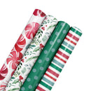 30" x 10' Wrapping Paper Bundle (4-pack) | Watercolor Christmas