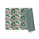 30" x 10' Reversible Holiday Wrapping Paper | Holiday Botanical/Green Tone on Tone Diagonal Stripe