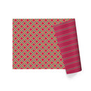 30" x 10' Reversible Holiday Wrapping Paper | Holiday Geometric/Red and Green Stripe