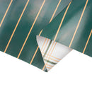 30" x 10' Reversible Holiday Wrapping Paper | Gold on Green Pinstripe/Green and Gold Bias Plaid