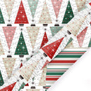 30" x 10' Wrapping Paper Bundle | Retro Trees/Retro Multicolor Stripe