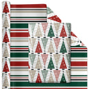 30" x 10' Wrapping Paper Bundle | Retro Trees/Retro Multicolor Stripe