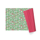 30" x 10' Reversible Holiday Wrapping Paper | Sweet Treats/Pink and Red Diagonal Stripes