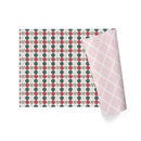 30" x 10' Reversible Holiday Wrapping Paper | Peppermint Dots/Pink and White Diagonal Plaid