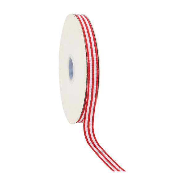 5/8" Striped Ribbon | Red (250) | 100 Yard Roll