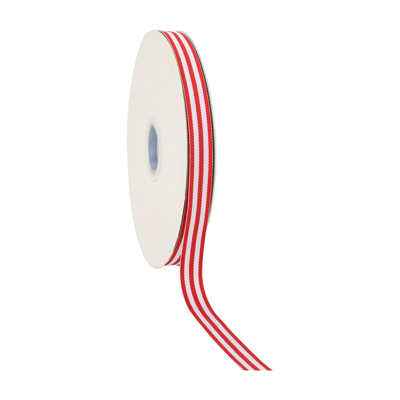 5/8" Striped Ribbon | Red (250) | 100 Yard Roll